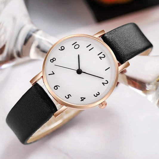 Men Casuals Fashion Watch Quartz Watches Genuine Leather Strap Business Wristwatches Watches for Boys & Men