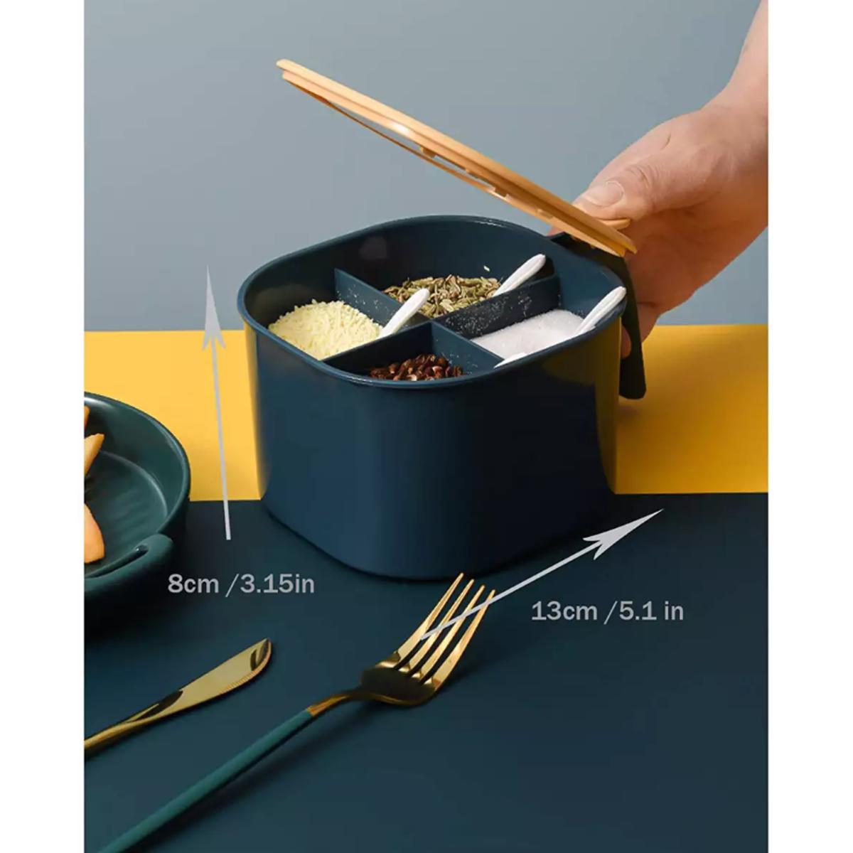 4 grid masala box with spoon / 4 grid spice jar with free spoon