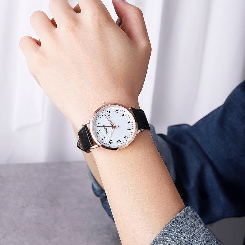 Men Casuals Fashion Watch Quartz Watches Genuine Leather Strap Business Wristwatches Watches for Boys & Men