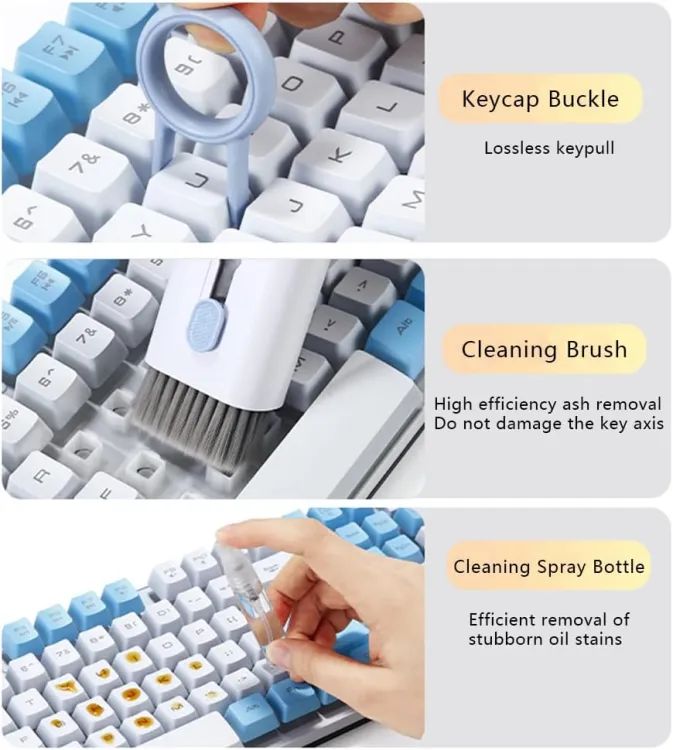 7 in 1 Computer Keyboard Cleaner Brush Kit and Earphone Cleaning Pen