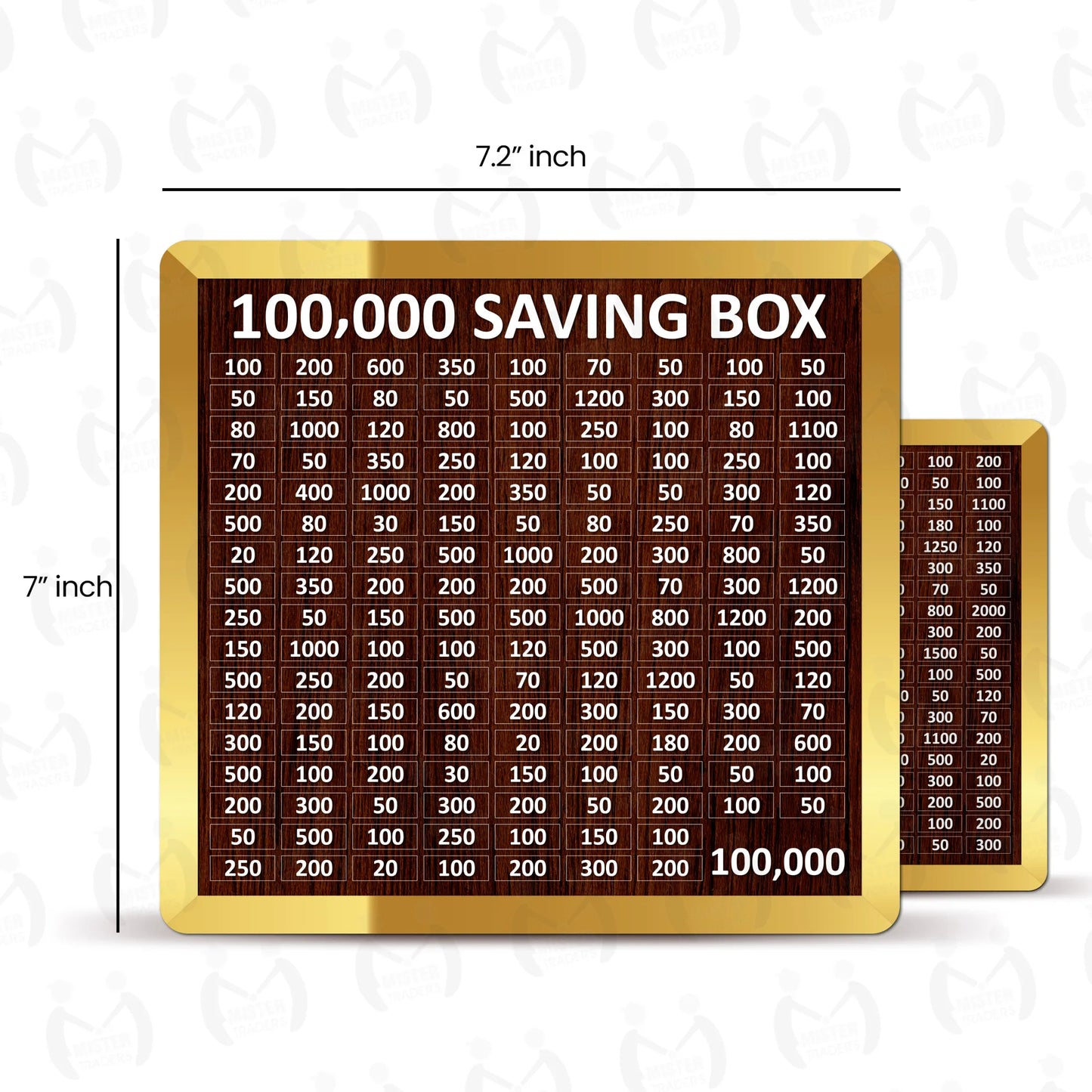100,000 PKR Wooden Money Saving Box – Budget Savings Organizer & Cash Challenge Tracker for Kids & Adults