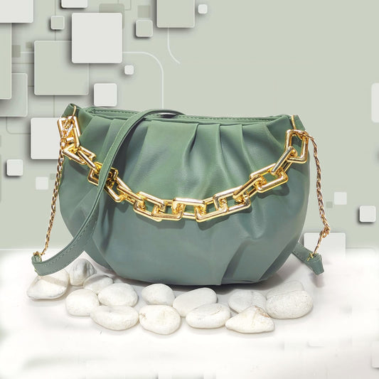 Stylish Women's Handbag with Golden Chain & Long Strap – Trendy Travel Tote