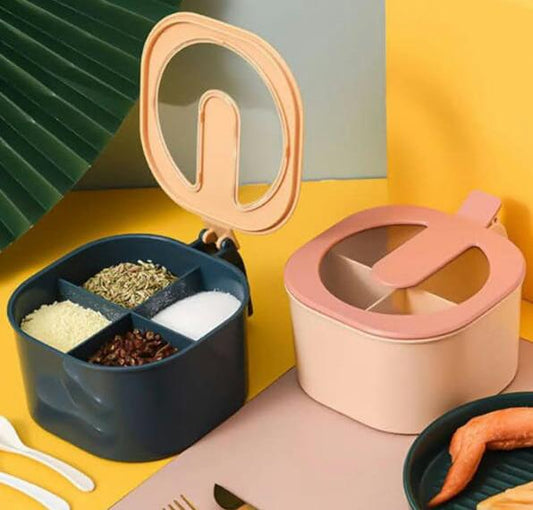 4 grid masala box with spoon / 4 grid spice jar with free spoon